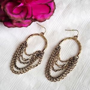 Gold chain earrings